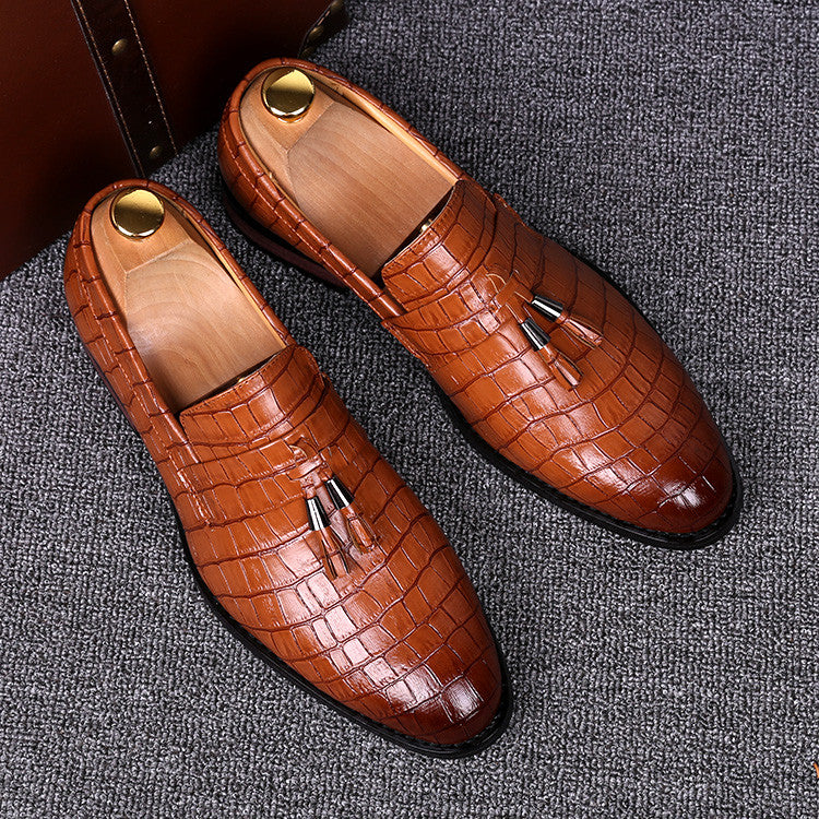 Croco Pattern Leather Shoes For Men – FanFreakz