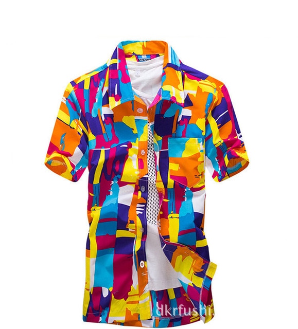 Hawaiian Beach Printed Short Sleeve Style Men Shirt – FanFreakz