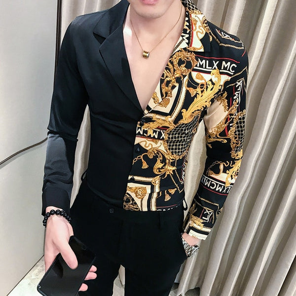 black and gold party men's outfit