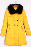 Yellow Comfy Winter Clothes Long Style Women's Down Jackets D7