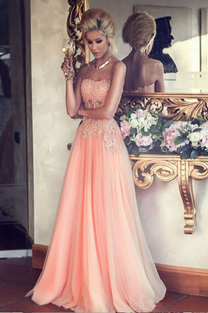 Pretty Pink Long Sweetheart Lace Beading Open Back Prom Dresses Okdresses 6317