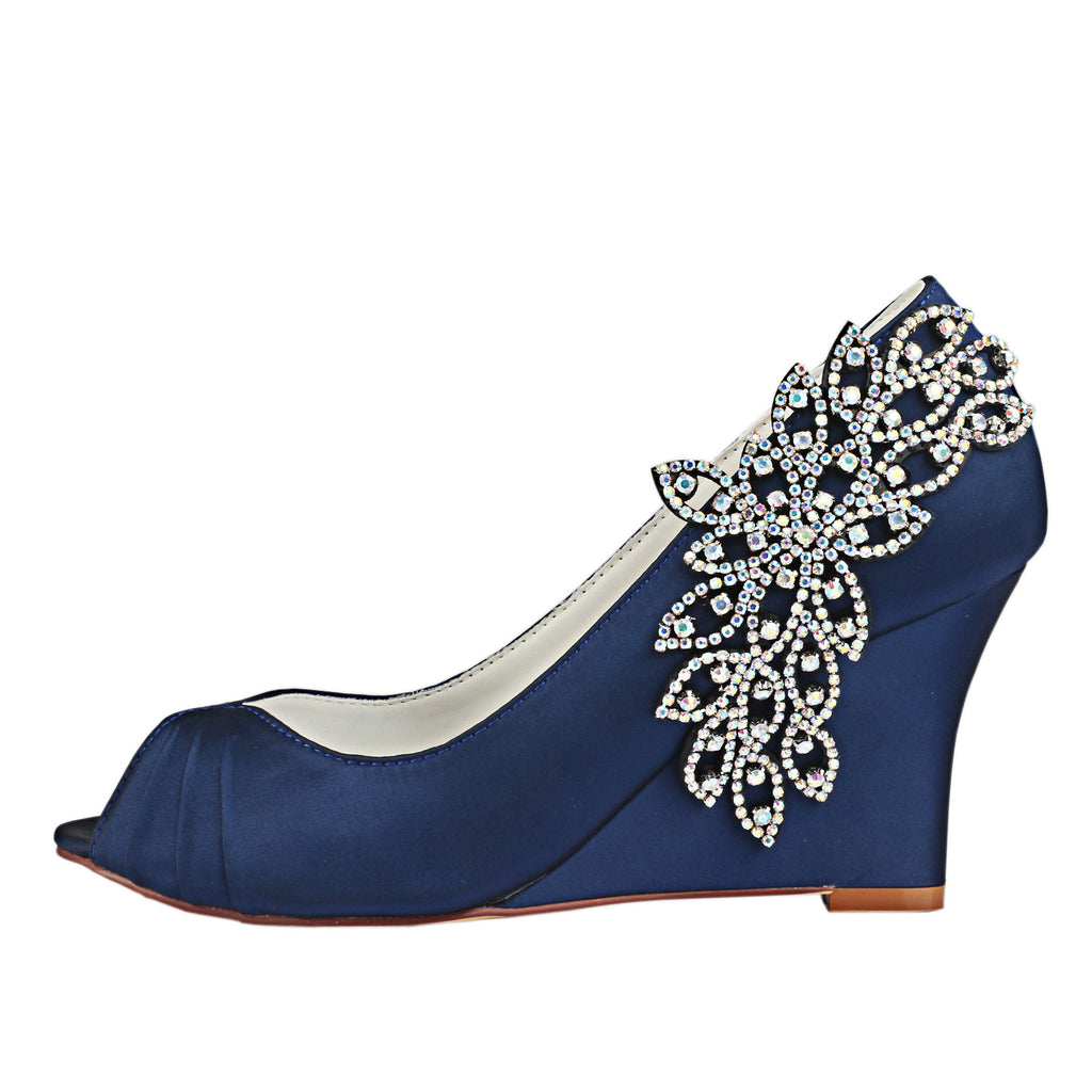 blue wedge dress shoes