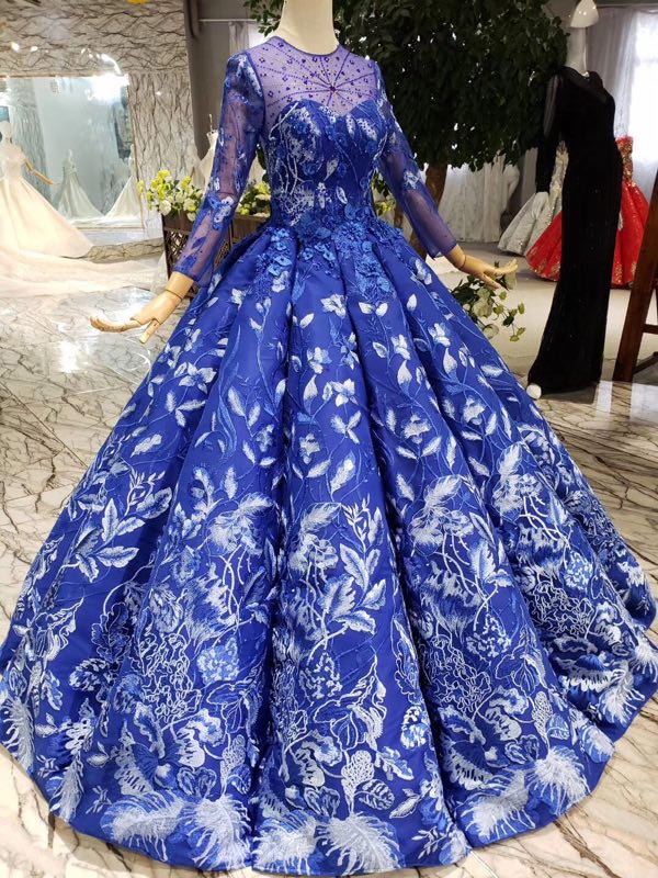 royal blue sleeve dress