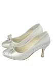 Simple Handmade Wedding Shoes With Bow Knot S58