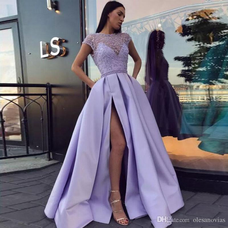 pastel purple prom dresses