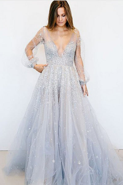 prom gown long sleeve