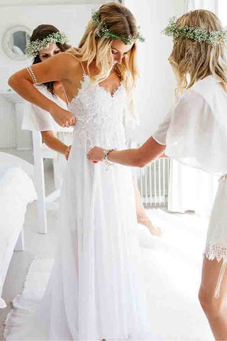 casual white beach wedding dresses