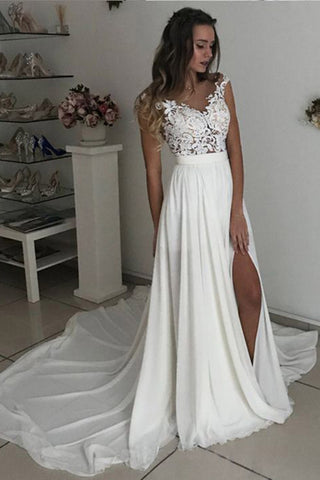 white lace chiffon dress