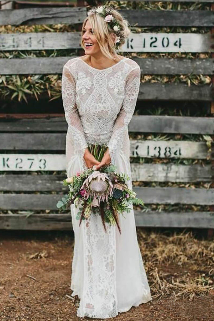 wedding dress with rose gold accents