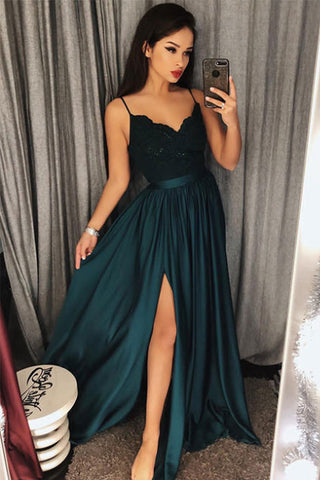 deep green prom dresses