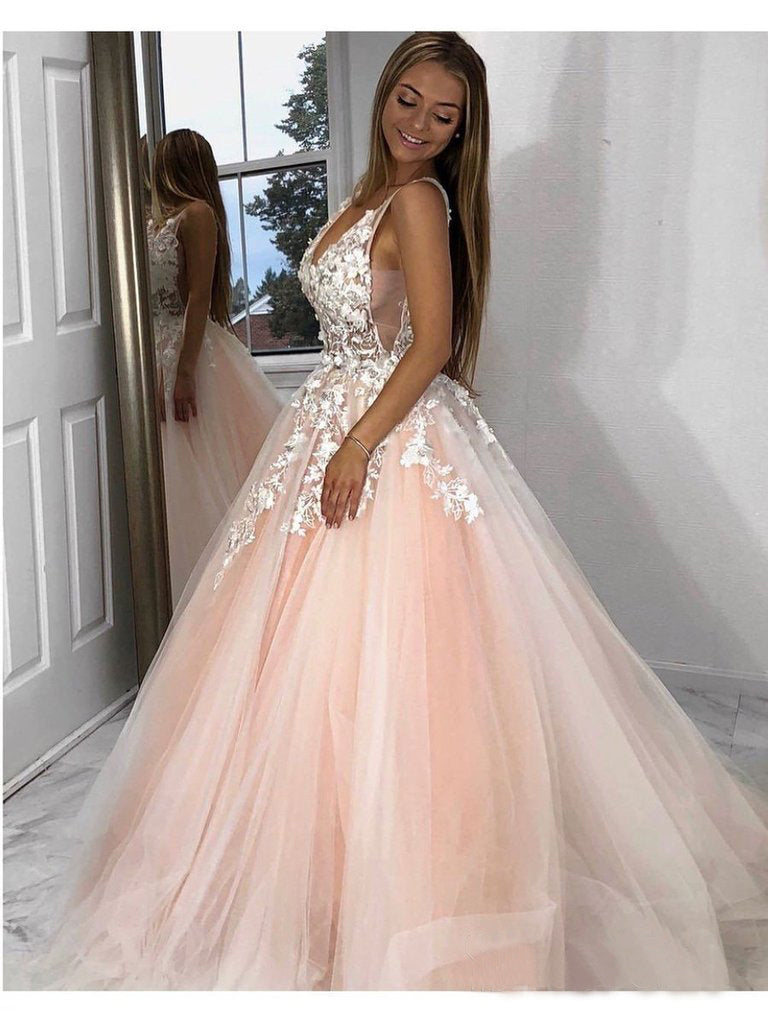 applique ball gown