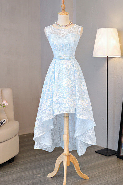 light blue halter prom dress