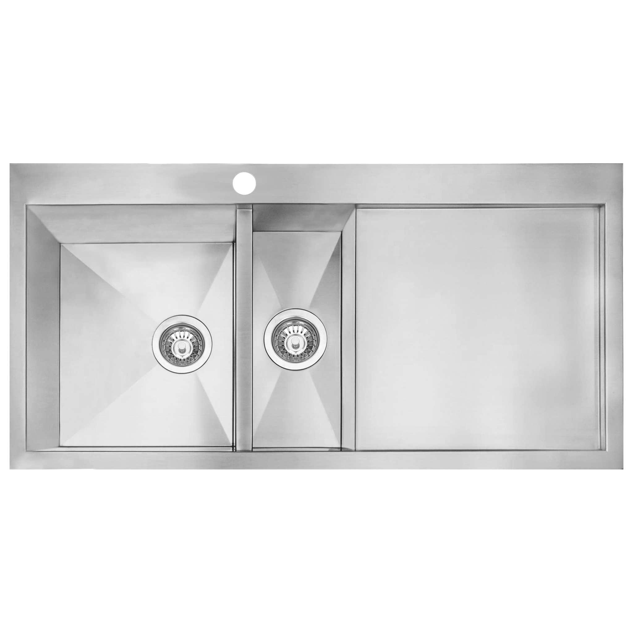 392010zd Bowl And Half Topmount Stainless Steel Sink With Drain Board