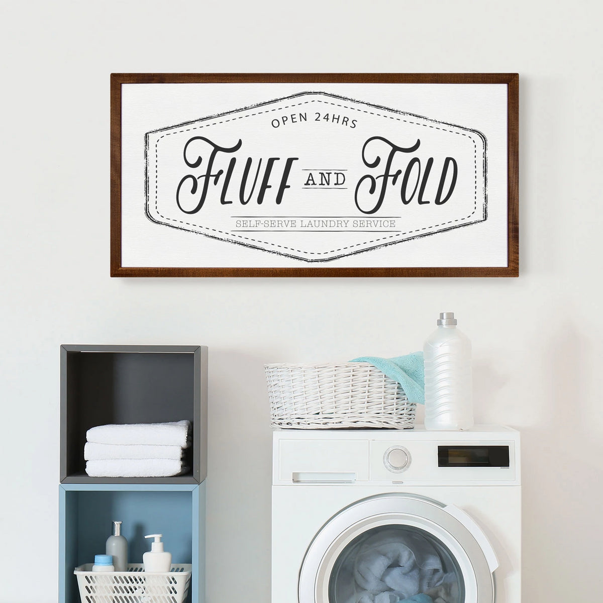 Fluff and Fold Sign - Laundry Room Wall Decor | Smallwoods