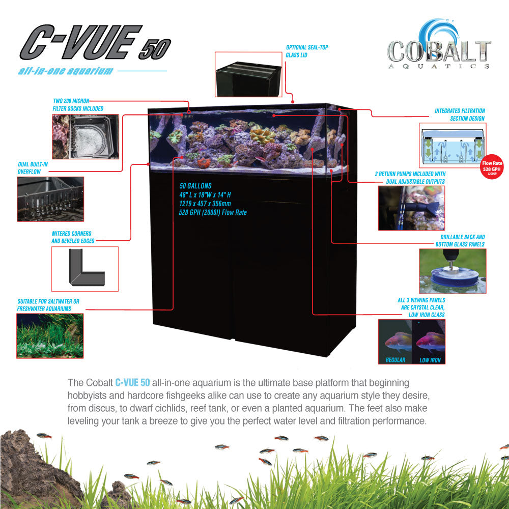 C Vue 50 Gallon All In One Aquarium Cobalt Aquatics