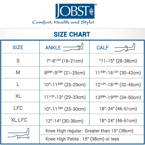 Jobst Support Size Chart