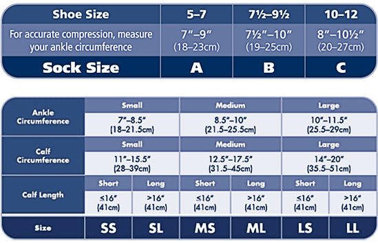 Compression Hosiery Sizing Guide