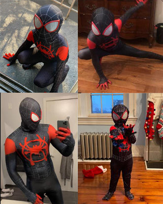 Boys Miles Morales Costume Spiderman into Spiderverse Costume