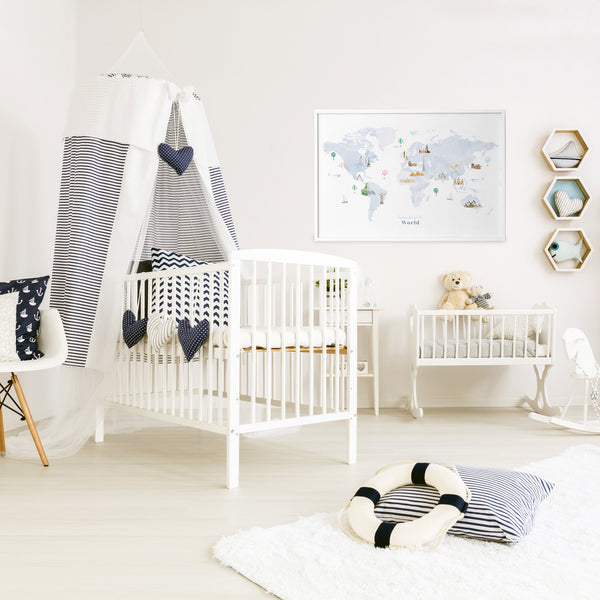 scandinavian nursery world map print