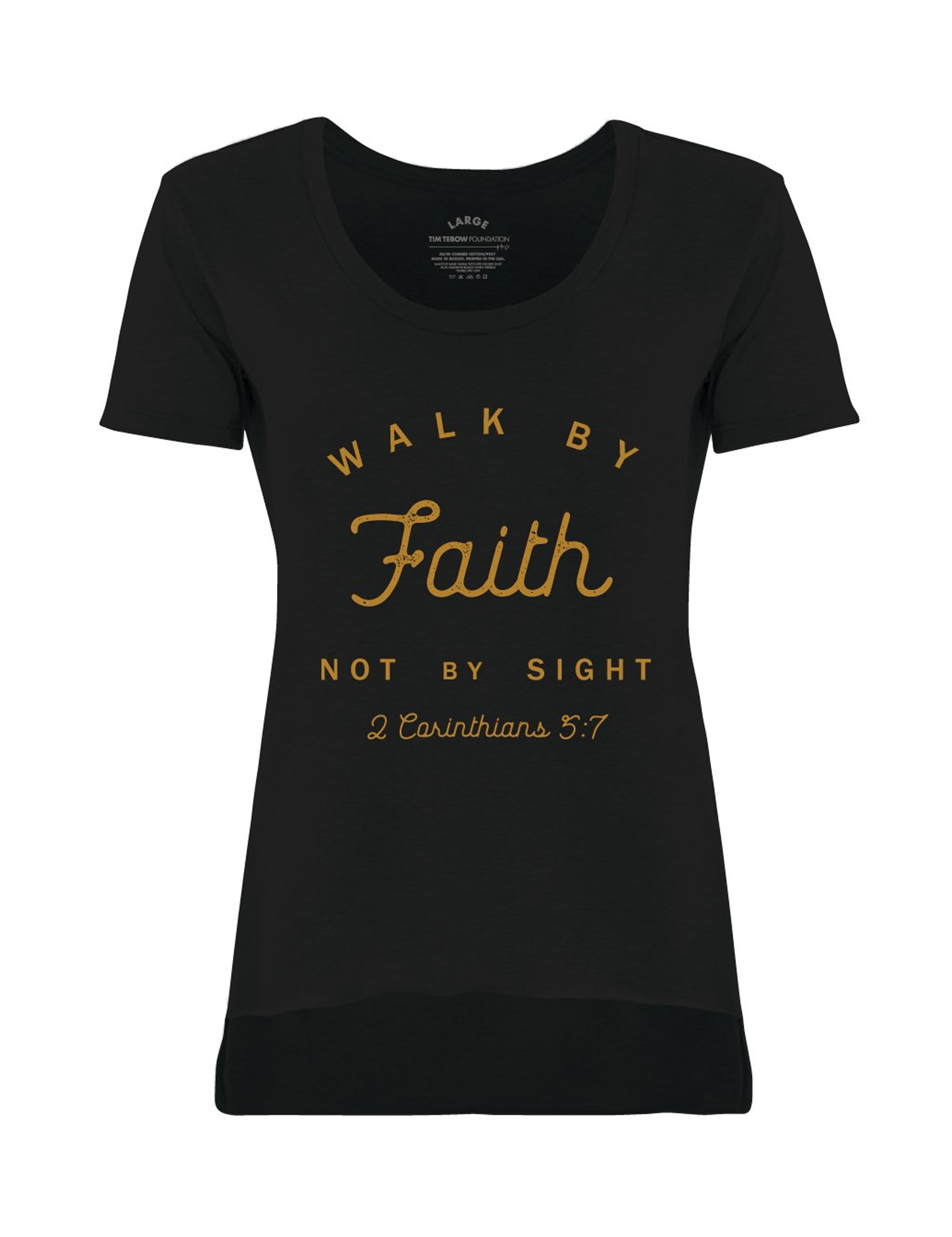 Women's Walk By Faith T-Shirt - Black – Tim Tebow Foundation