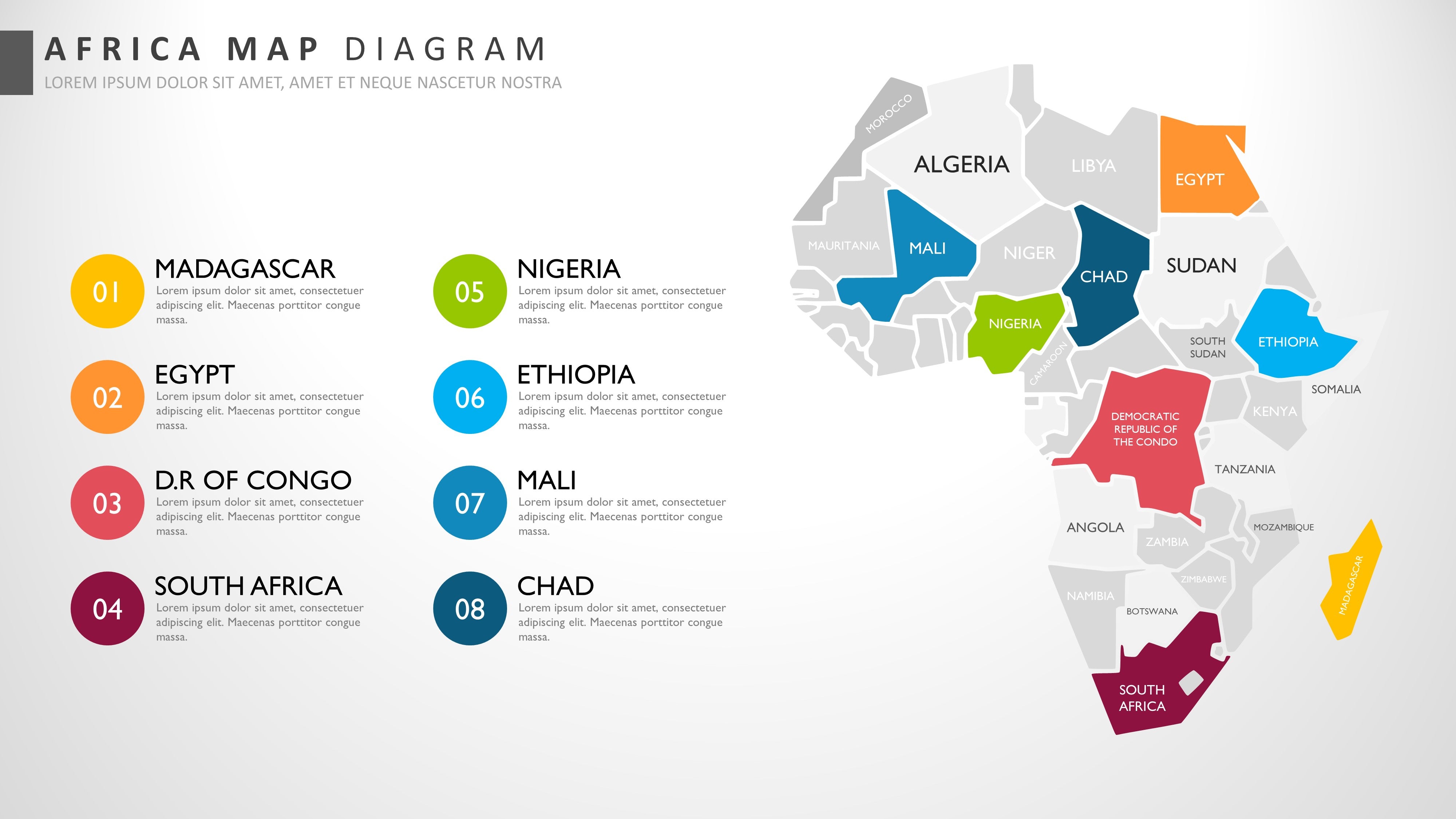 Africa With MultiColour World Map Templates My Product Roadmap