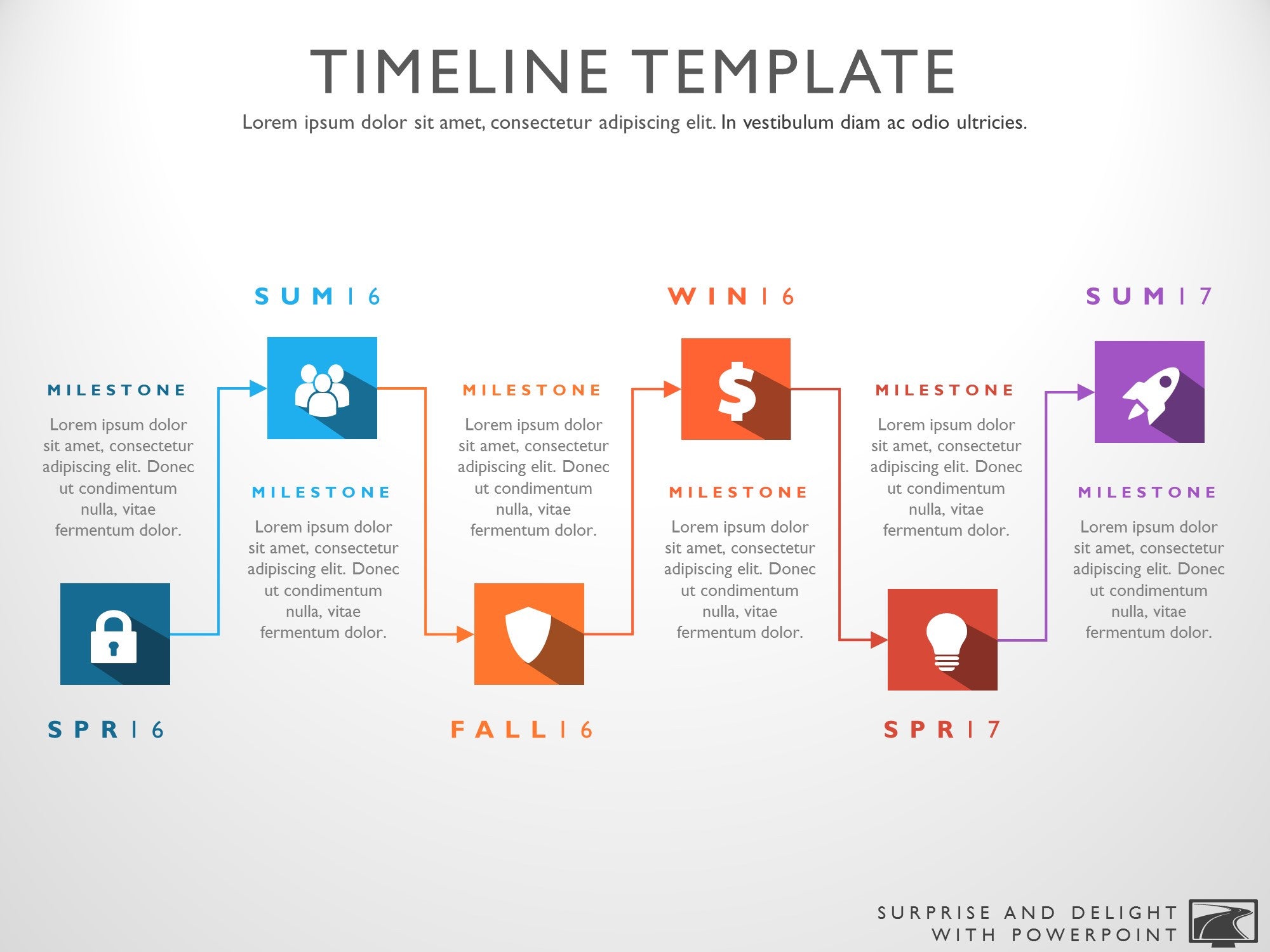 6 Phase Timeline Powerpoint Project Timeline Templates
