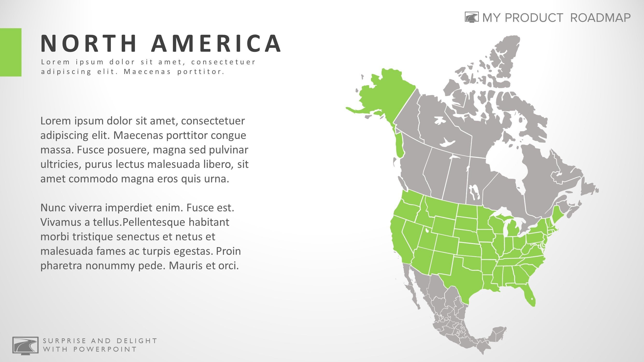 North America Map Powerpoint North America Fancy Powerpoint Map Smartart Presentation Design