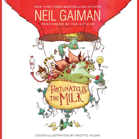 Book cover for Fortunately, the Milk by Neil Gaiman.