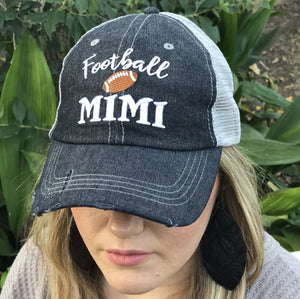 Football MIMI Grandma Mesh Embroidered Hat