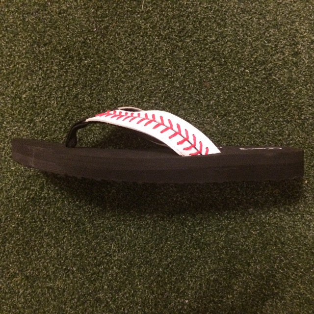 womens baseball flip flops