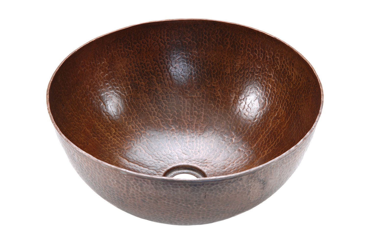 Medium Round Vessel Hammered Copper Sink