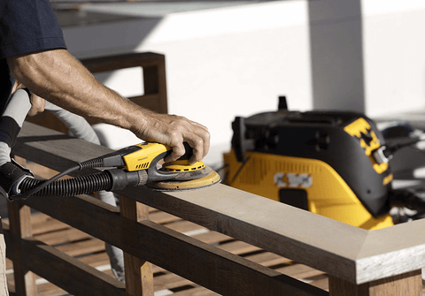 Sanding outdoor furniture with Mirka Sander