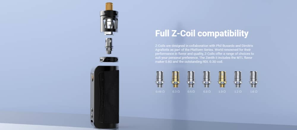 Innokin Coolfire Z80 Zenith II Vape Kit Z Coil Compatibility