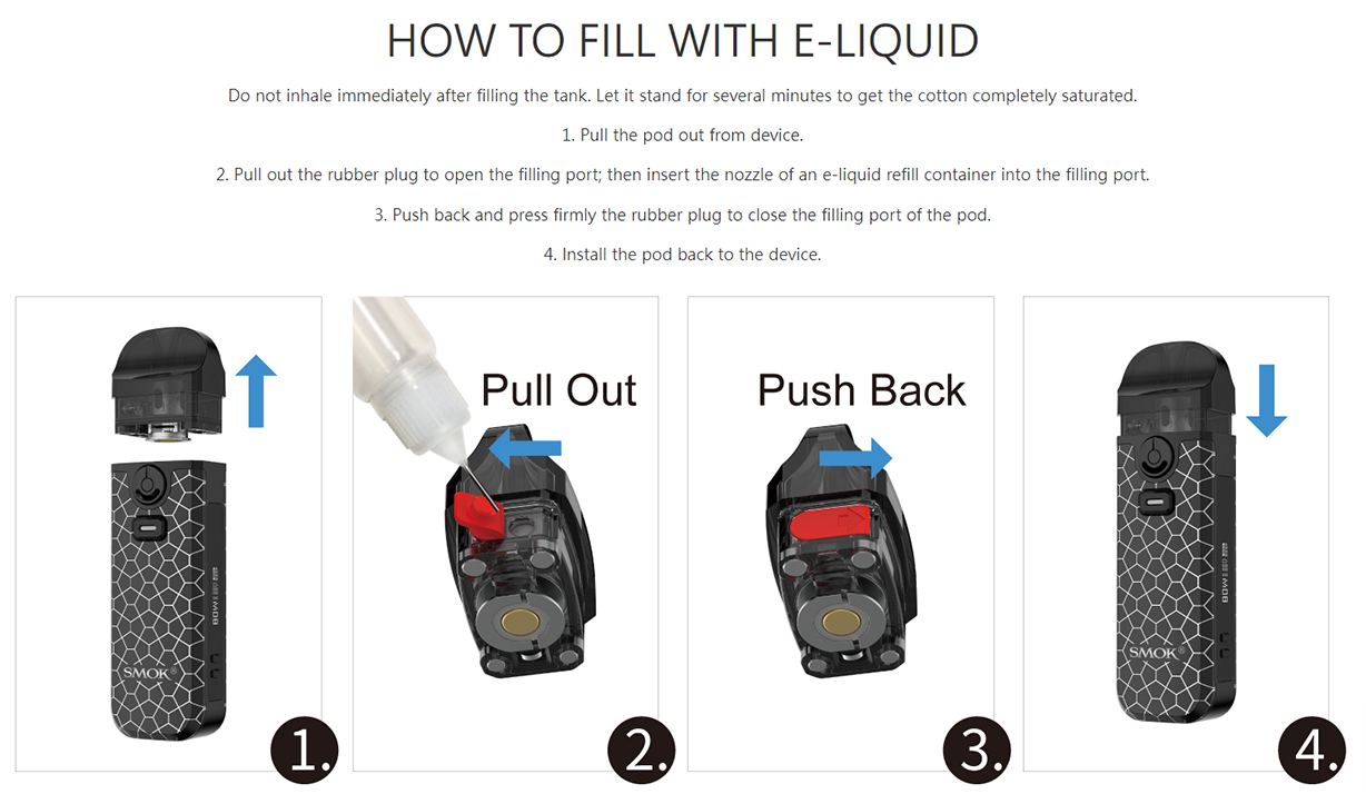 SMOK Nord 4 - How To Fill With E-Liquid