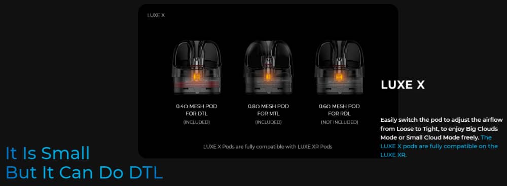 Vaporesso Luxe X Pod Kit DTL Pods