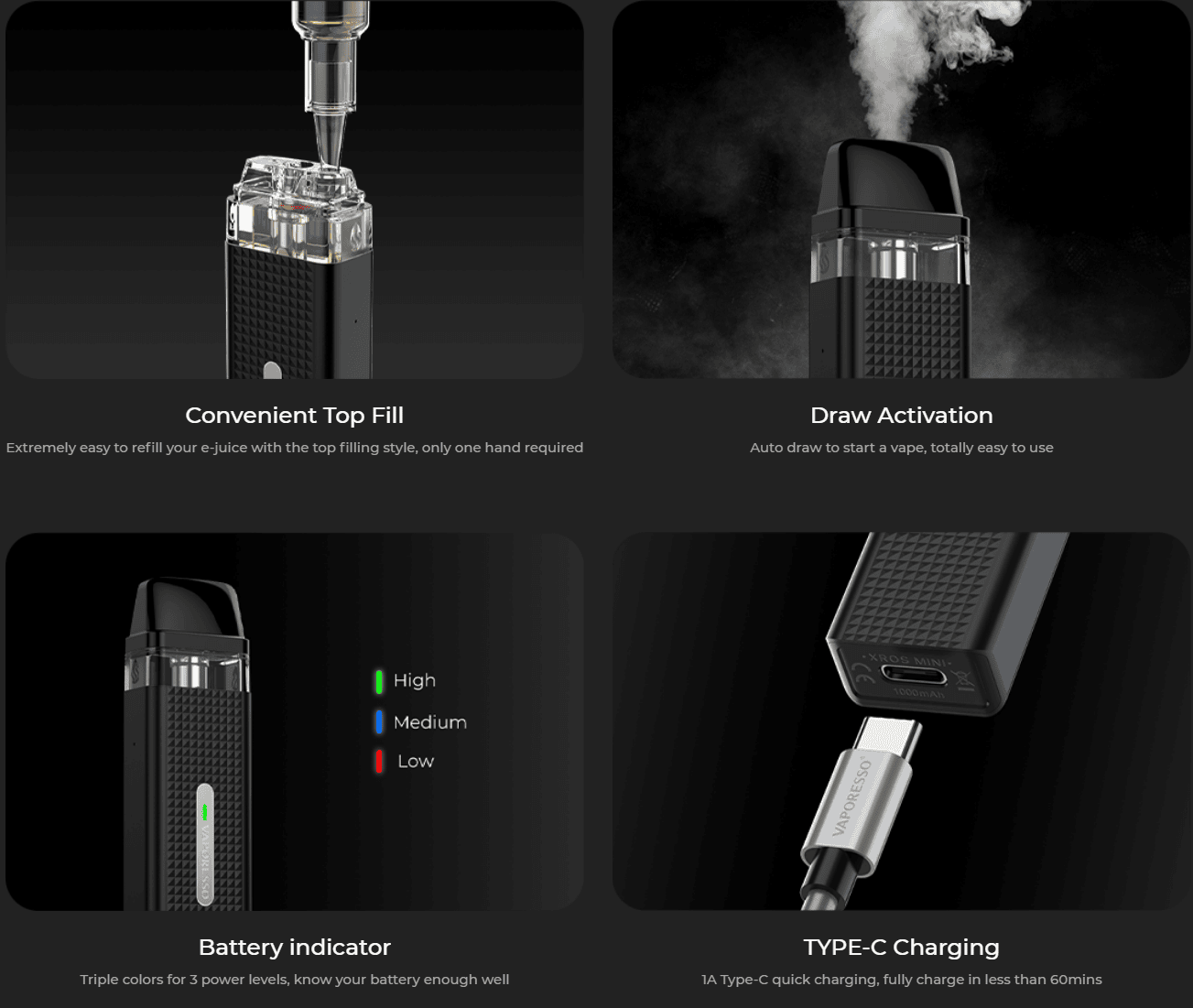 Vaporesso XROS Mini - Features