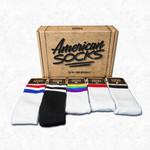 socks gift box cotton crossfit knee high old school skater american barcelona