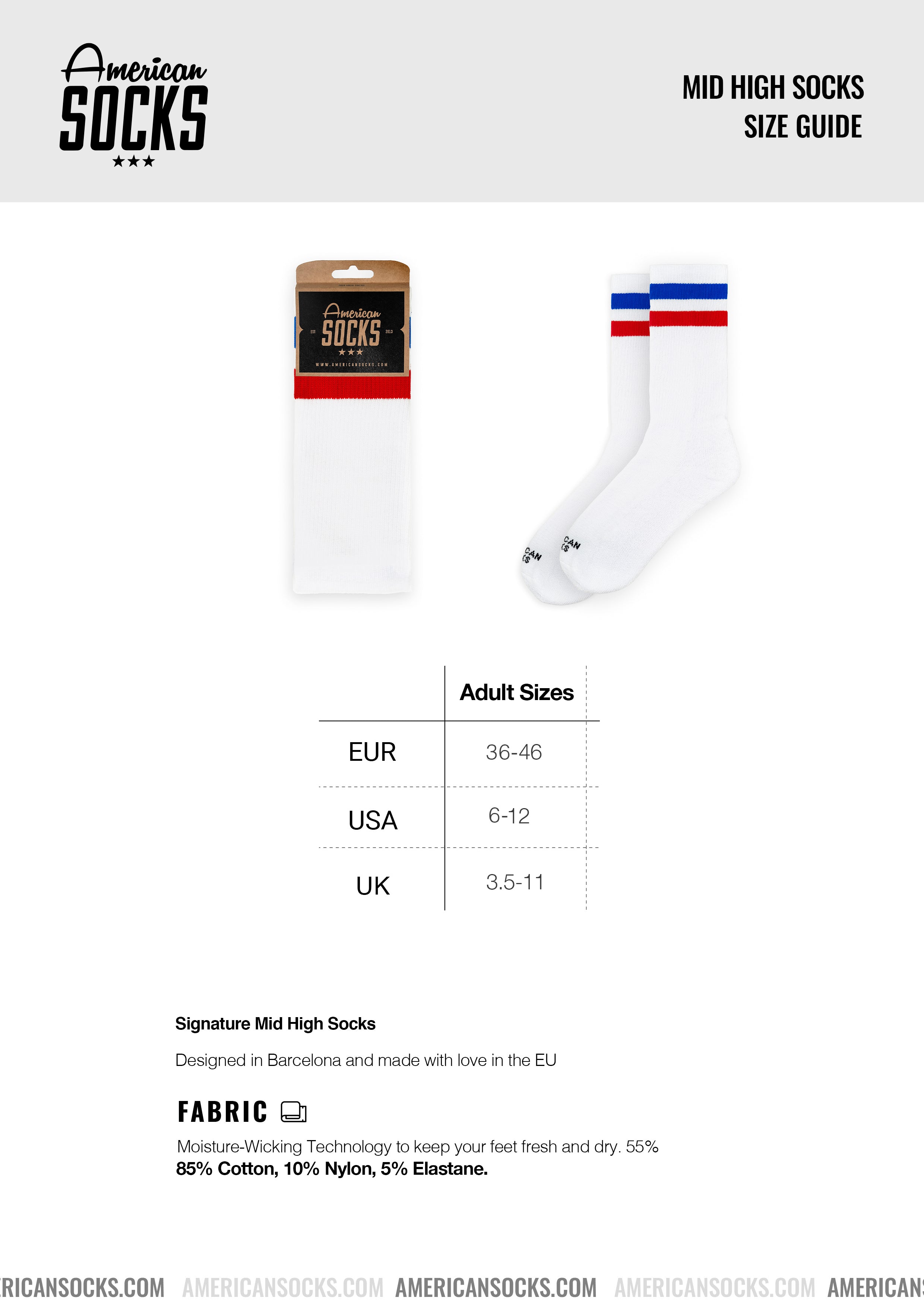 AMERICAN SOCKS MID HIGH RIP YOUR OPINION AS208 [2PUMW093] - 10,76