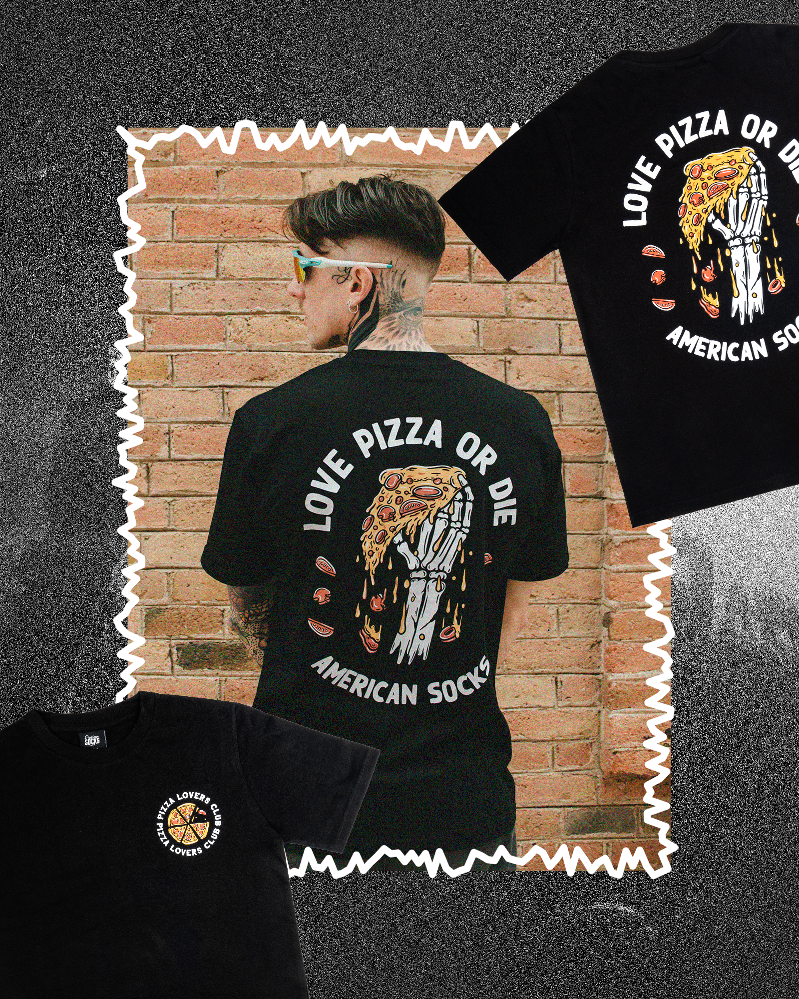 Love pizza or die American Socks t-shirt