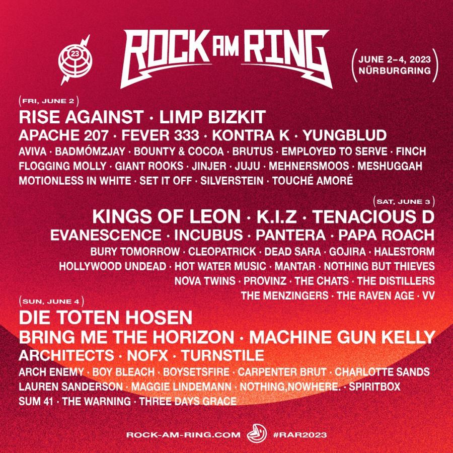 Line Up Rock am Ring