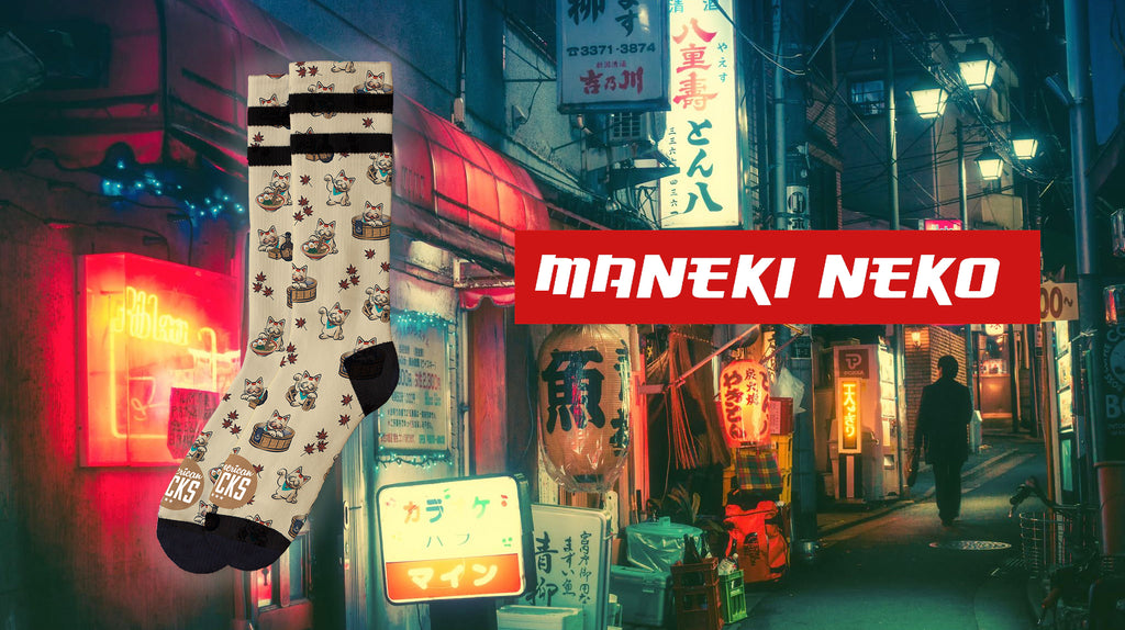 maneki neko american socks japanese japan barcelona