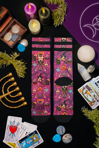 zoltar socks with decoration arround