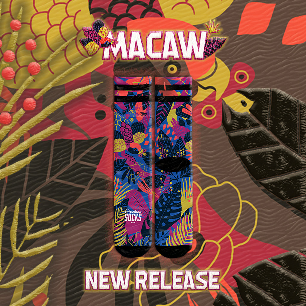 macaw americansocks calcetines barcelona girl boy newrelease ecofriendly vegan