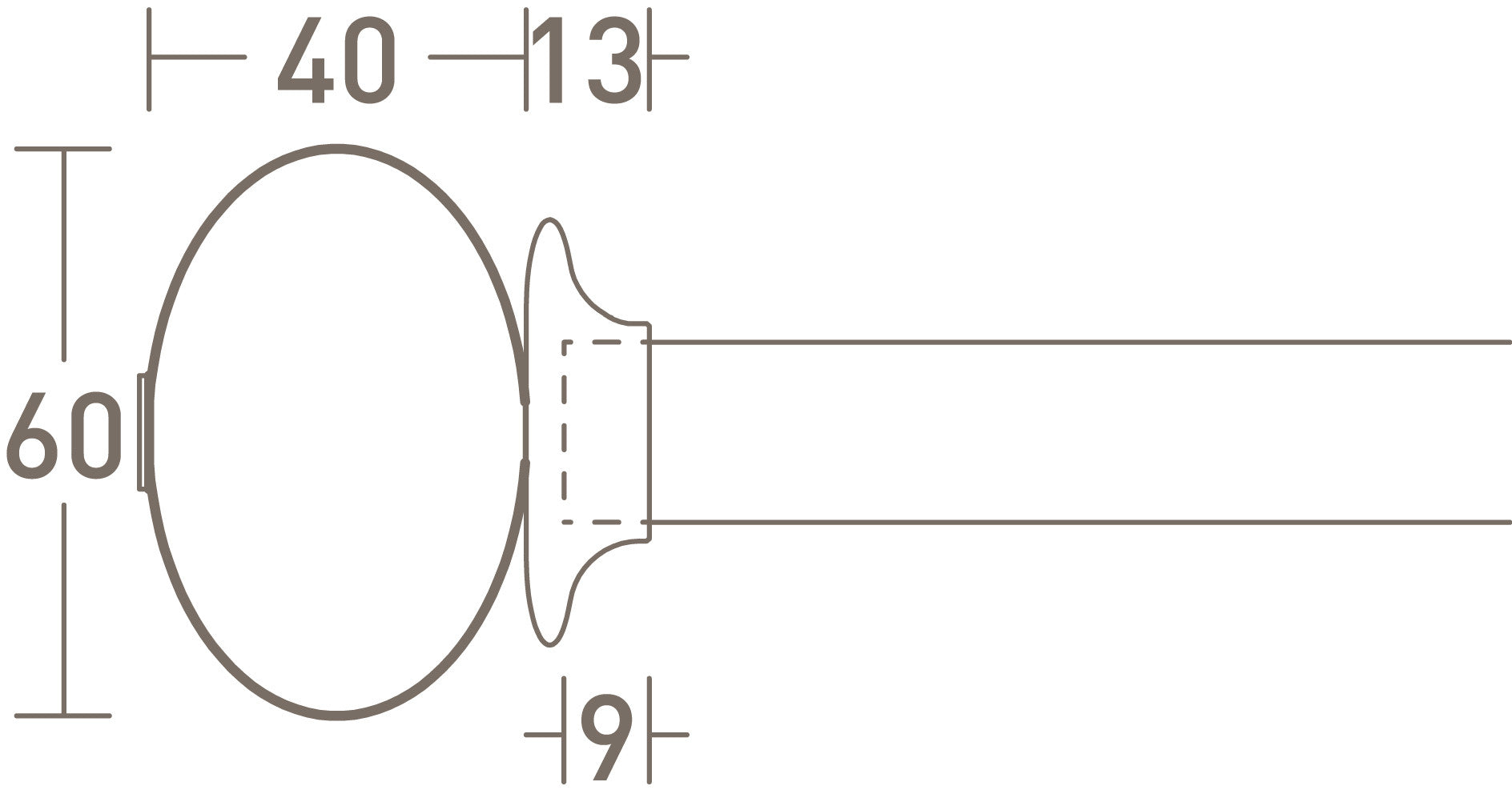 19mm acrylic ellipse finial