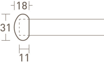 19mm elliptical finial dimensions