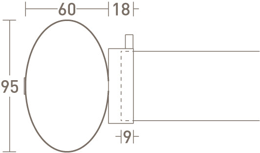 clear acrylic ellipse for 50mm dia. pole