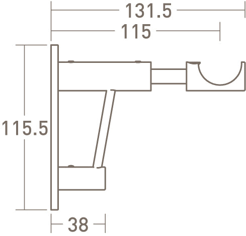 architrave upgrade for standard bracket dimensions extended - 30mm dia. pole