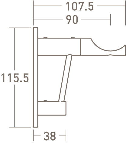 architrave upgrade for standard bracket dimensions - 50mm dia. pole