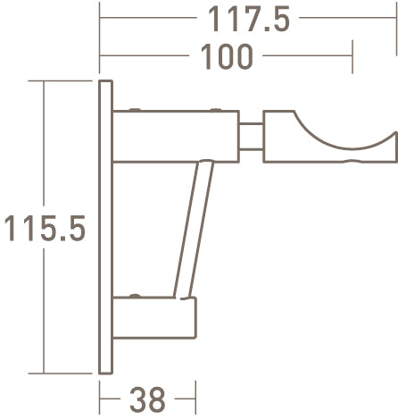 architrave upgrade for standard bracket dimensions extended - 50mm dia. pole