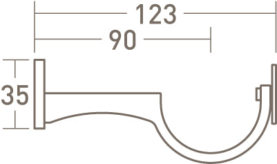 classic center bracket for 50mm dia. curtain pole